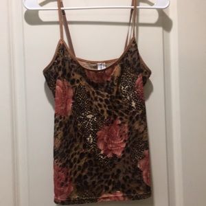 Rampage Animal floral print camisole lined adjust straps/nylon spandex size XXL